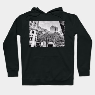 6th And Congress - Austin, Texas - Black And White Hoodie